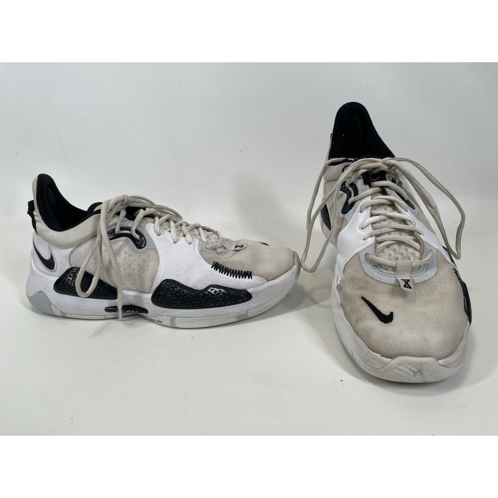 Nike Paul George PG 5 TB Basketball Shoe Mens 10.5 White Black Athletic Sneaker